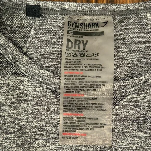Gymshark Women’s XS Grey Marl Seamless Long Sleeve Crop Top - Like New - Picture 2 of 6